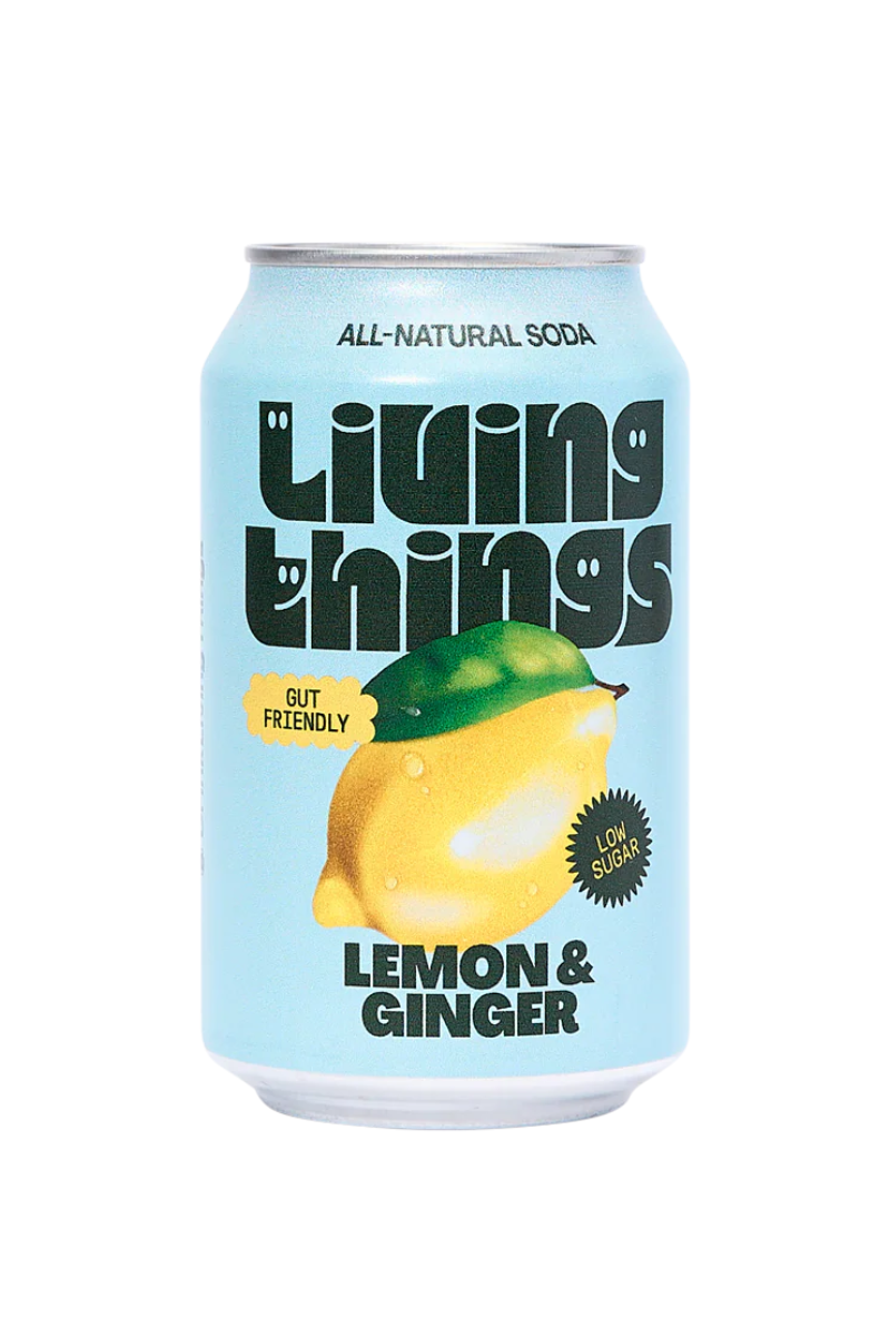 Living Things Lemon & Ginger Prebiotic Soda