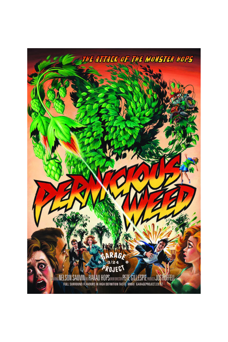 Garage Project Pernicious Weed Poster with Wall Mountable Metal Frame