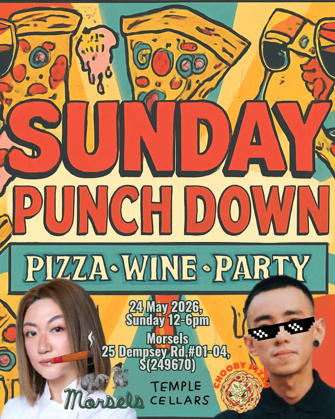 Sun 24 May: Morsels x Chooby Pizza x Temple Cellars: Sunday Punch Down