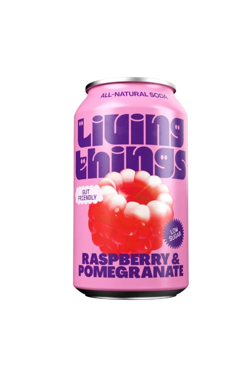 Living Things Raspberry & Pomegranate Prebiotic Soda