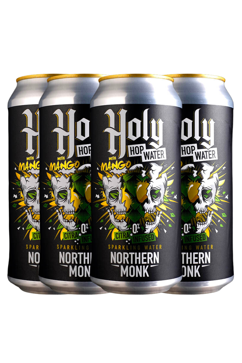 Northern Monk Holy Hop Water: Mango & Citra Infused Sparkling Hop Water 4 Pack