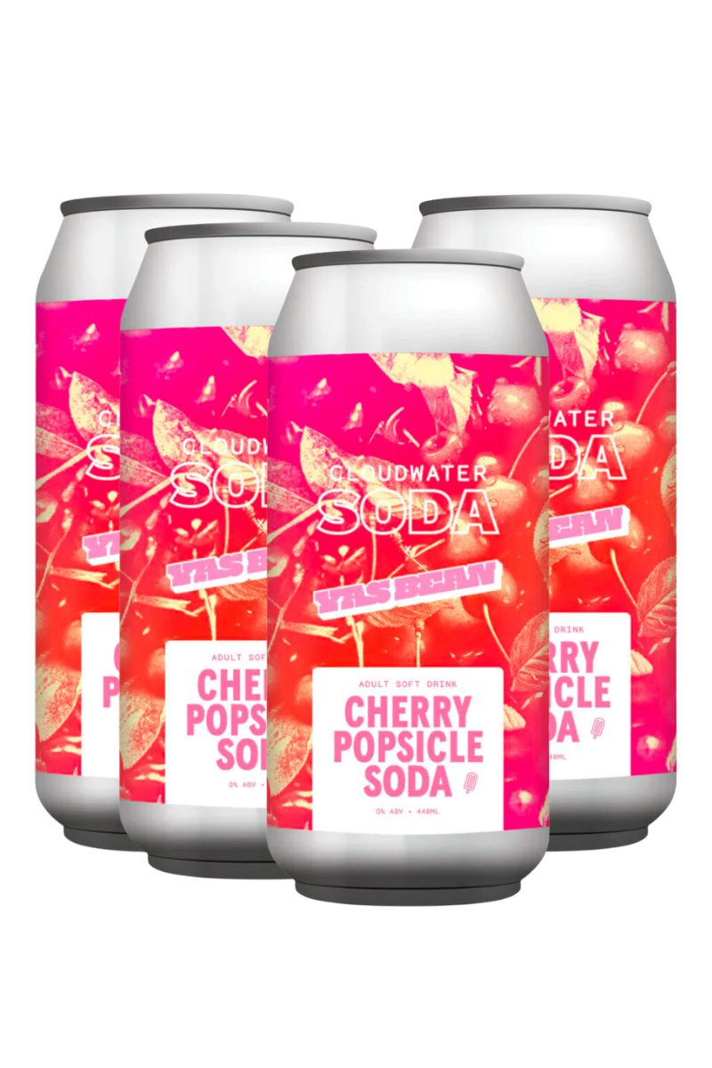 Cloudwater x Yas Bean Cherry Popsicle Soda 4 Pack