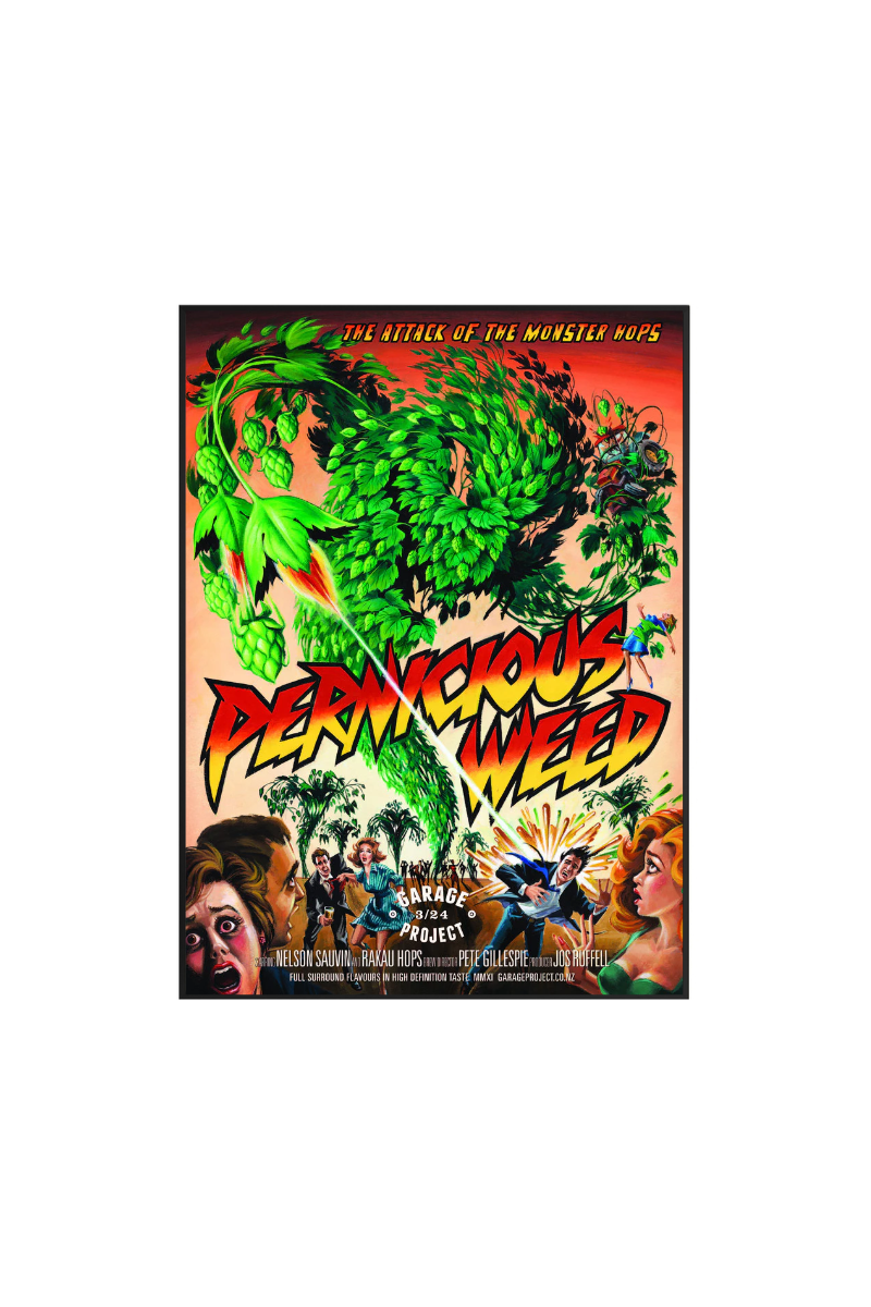 Garage Project Pernicious Weed Poster with Wall Mountable Metal Frame