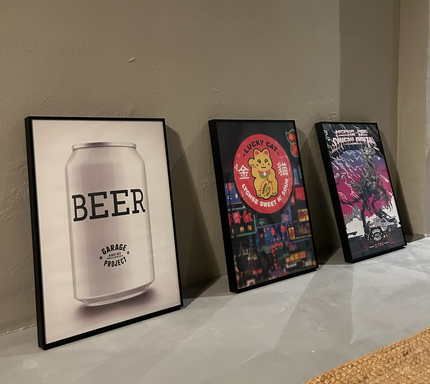 Garage Project BEER Poster with Wall Mountable Metal Frame